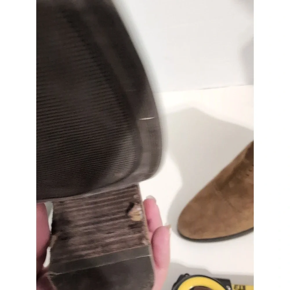 Lucky Brand Ramses Women's Brown Suede Ankle Boots Perforated Upper Dual Zippers